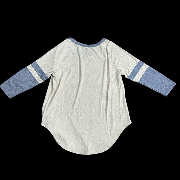 Women's Pitaya Medium 8 - 10 Crewneck Shirt Tan Gray Baseball Tee Raglan Stretch - Picture 4 of 8
